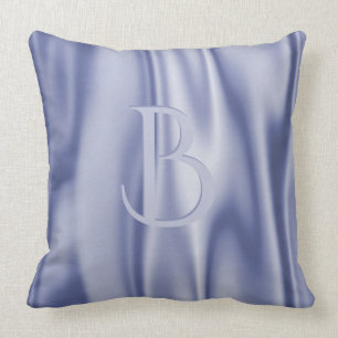 Almofada Personalize:  Luz - tecido azul do cetim do falso
