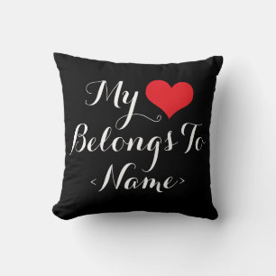 Almofada Personalize Meu Coração Pertence A <Name>