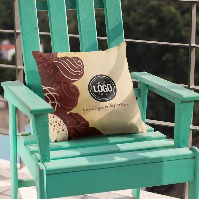 Almofada Personalize o moderno Chocolate Business (Criador carregado)