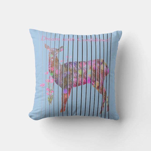 Almofada Personalize o sonho com cervo, flores (Frente)