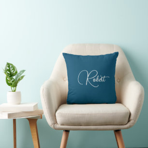 Almofada Personalize Seu Nome Chic Trendy Ocean Blue