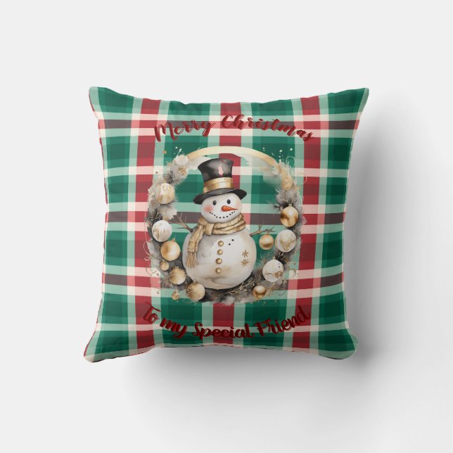 Almofada Personalize this Unique Christmas Throw Pillow  (Verso)