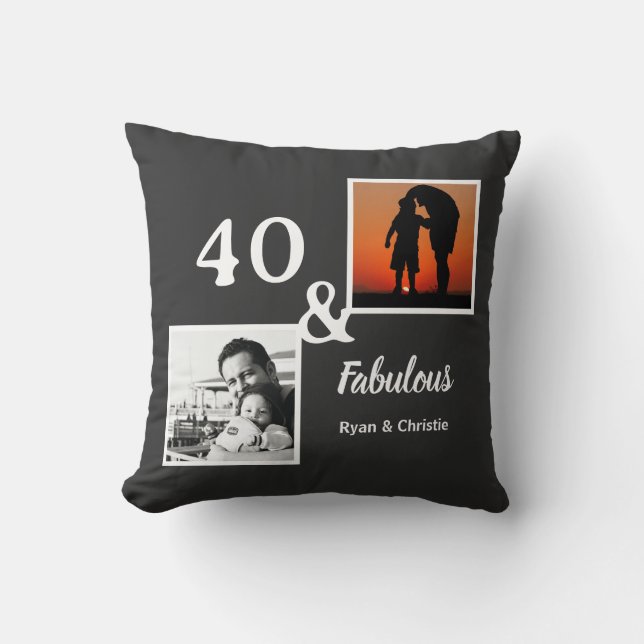 Almofada Personalized 40 & fabulous Men's gift (Frente)