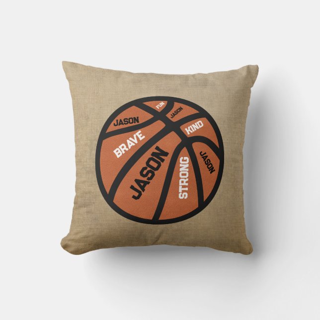 Almofada Personalized Basketball Pillow Add Your Name (Frente)