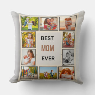 Almofada Personalized "Best Mom Ever" Photo Collage Throw P