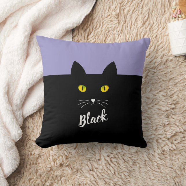 Almofada Personalized Black Cat Pillow, Gift for Cat Lovers (Cobertor)