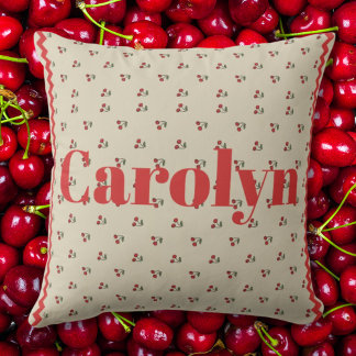 Almofada Personalized Cherry Throw Pillow with Custom Name