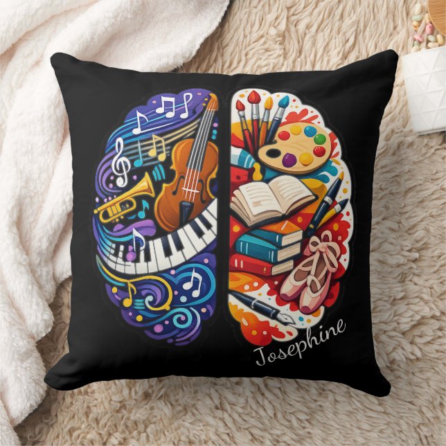 Almofada Personalized Creative Brain Arts & Music Name Chic (Cobertor)