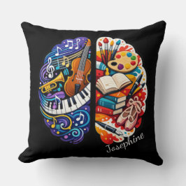 Almofada Personalized Creative Brain Arts & Music Name Chic