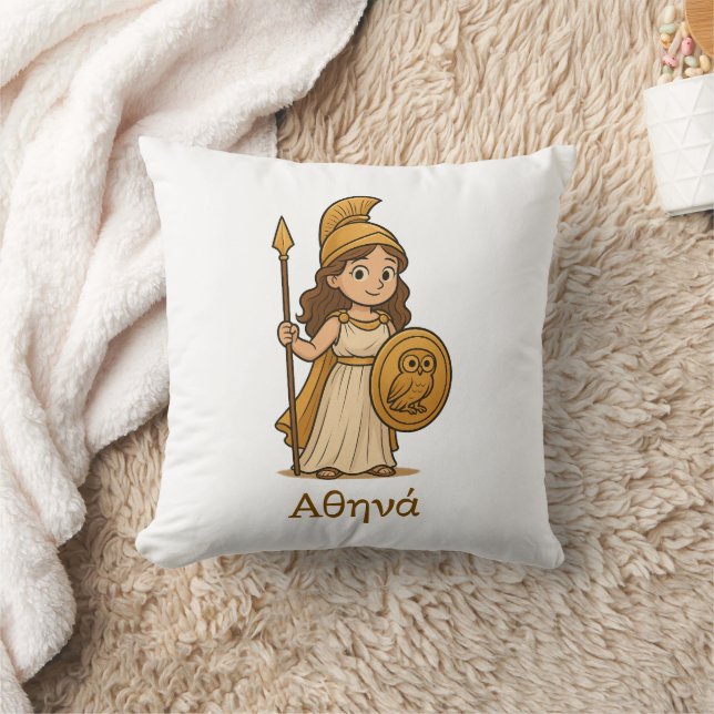 Almofada Personalized Cute Cartoon Athena Greek Goddess (Cobertor)