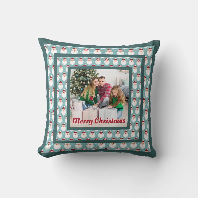 Almofada Personalized Family Christmas Stylish Photo (Frente)