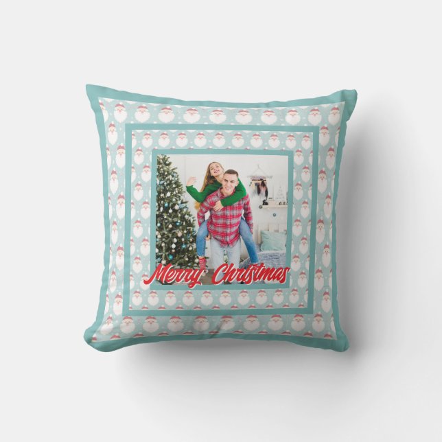 Almofada Personalized Family Christmas Stylish Photo (Frente)