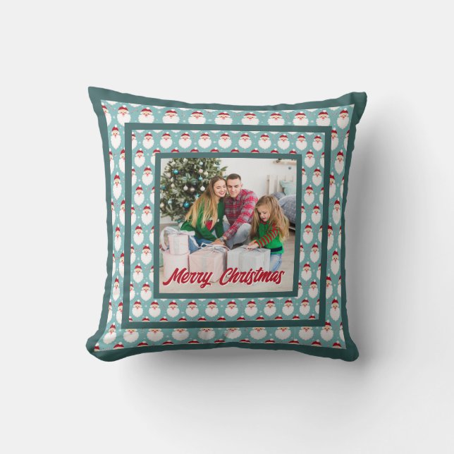 Almofada Personalized Family Christmas Stylish Photo (Frente)