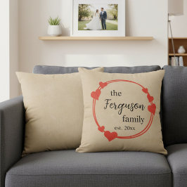 Almofada Personalized Family Name with Wedding Year
