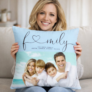 Almofada Personalized Family Photo Pillow Custom Name