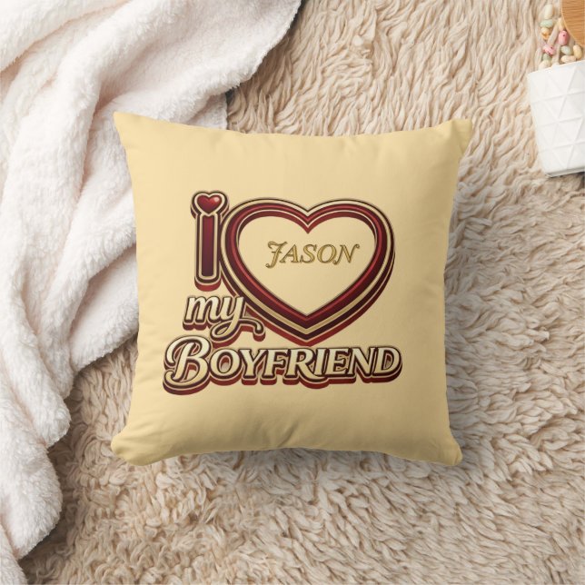 Almofada Personalized I Love My Boyfriend Custom Name (Cobertor)