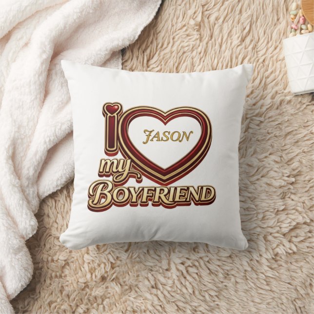 Almofada Personalized I Love My Boyfriend Custom Name (Cobertor)