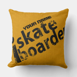 Almofada Personalized i Skateboard Pillow Black And Gold 