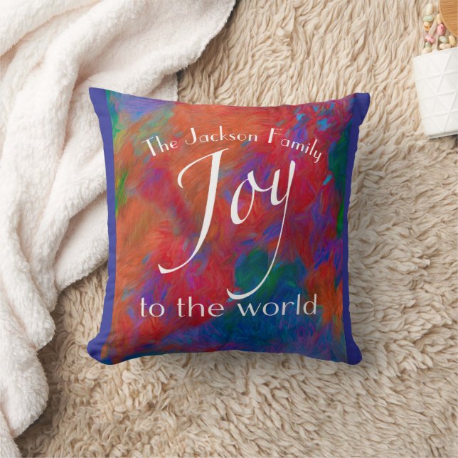 Almofada  Personalized Joy To The World Red Christmas  (Cobertor)