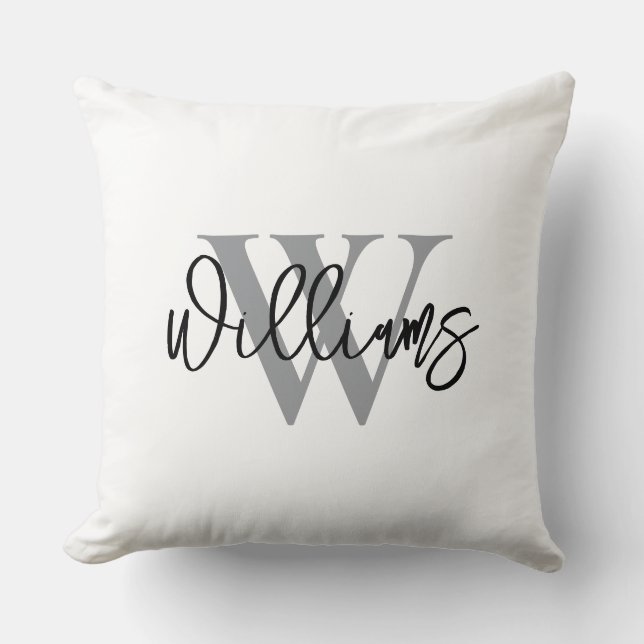 Almofada Personalized Last Name Wedding Throw Pillow (Frente)