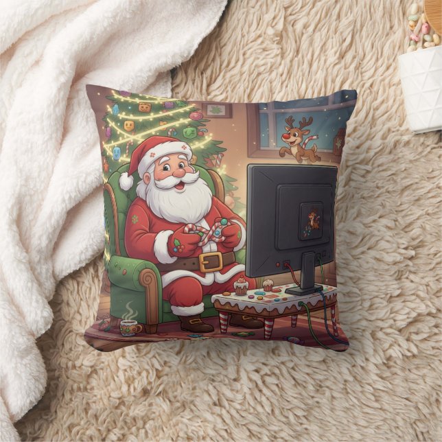 Almofada Personalized Level Up Christmas Funny Gamer Santa (Cobertor)