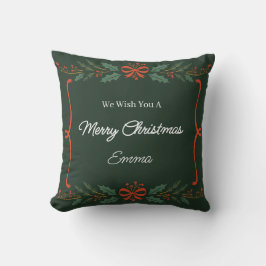 Almofada Personalized Merry Christmas Name Holiday Pillow