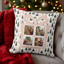 Almofada Personalized Modern Christmas Gift Box Photo