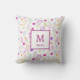 Almofada Personalized Monogram - Elegant Modern Floral 