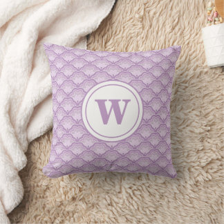 Almofada Personalized Monogram Purple Floral Pattern