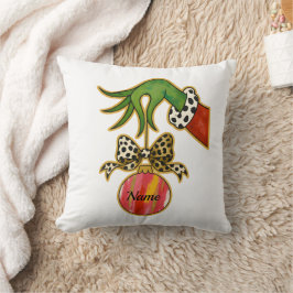 Almofada personalized Name Leopard Bow Parrot Ornament