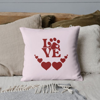 Almofada Personalized Pet Lovers Red Heart Valentine's Day