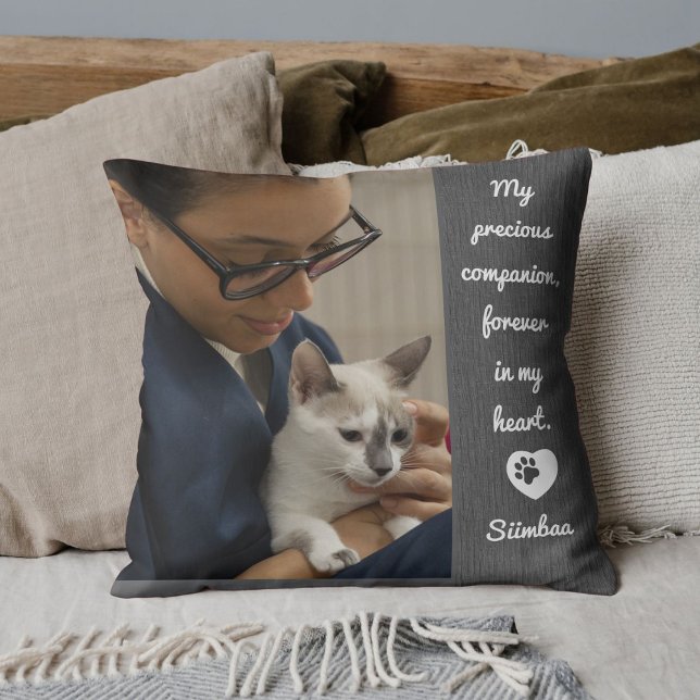 Almofada Personalized Pet Photo Cat Lover Keepsake Memorial (Criador carregado)
