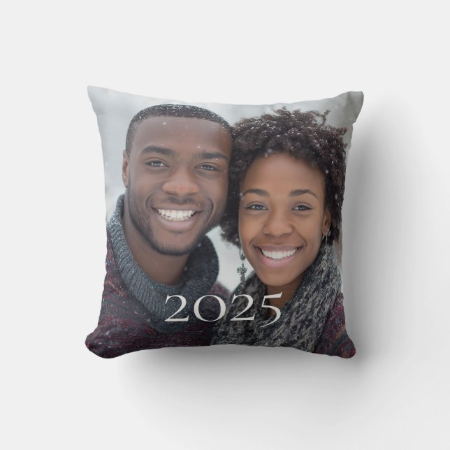 Almofada Personalized Photo Christmas Pillow 2025 Holiday (Frente)