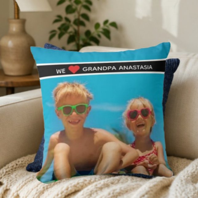 Almofada Personalized photo gift for Grandpa  from children (Criador carregado)