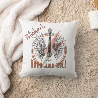Almofada Personalized pillow Rock and Roll, guitare et aile