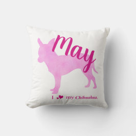 Almofada Personalized Pink Chihuahua Throw Pillow チワワ