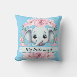 Almofada Personalized Pink Elephant Throw Pillow