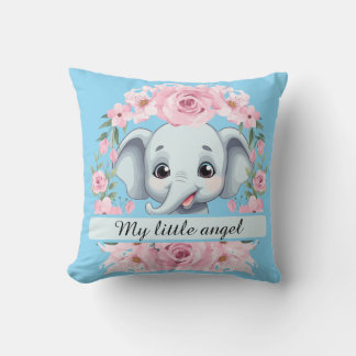 Almofada Personalized Pink Elephant Throw Pillow