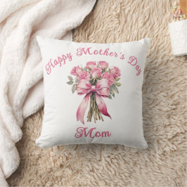 Almofada Personalized Pink Rose Bouquet Mother's Day Gift