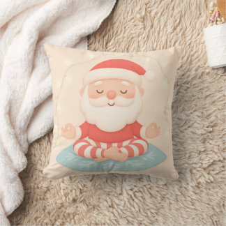 Almofada Personalized Pink Yoga Santa Meditation Christmas