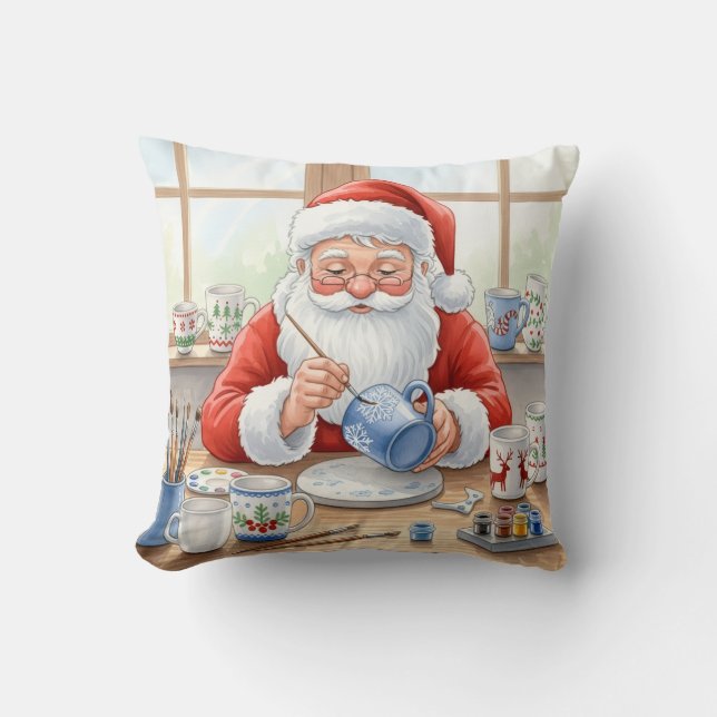 Almofada  Personalized Pottery Painting Santa Claus  (Frente)