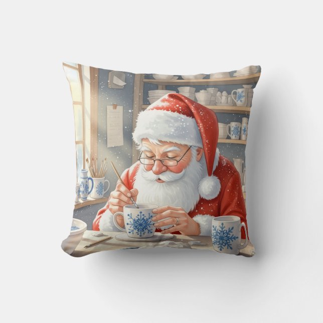 Almofada  Personalized Pottery Painting Santa Claus  (Frente)