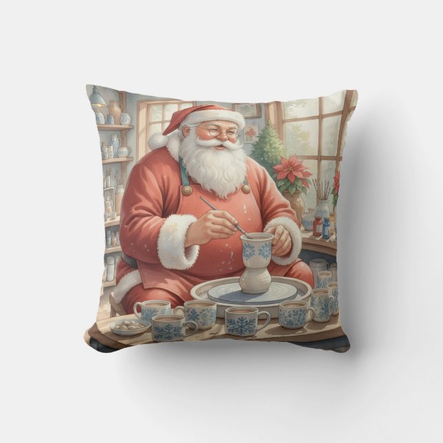 Almofada  Personalized Pottery Painting Santa Claus  (Frente)