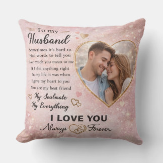 Almofada Personalized Romantic Gift for Husband Love Messag
