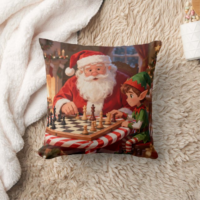 Almofada Personalized Santa & Elf Chess Game Christmas (Cobertor)