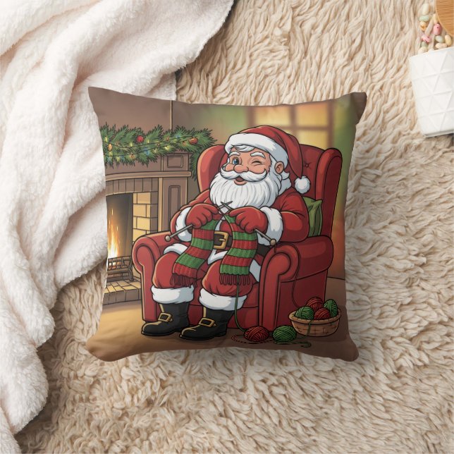 Almofada Personalized "Santa's Cozy Knitting Nook" (Cobertor)