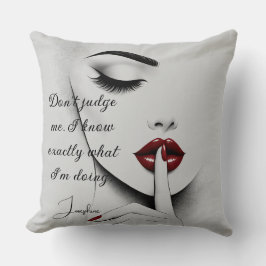 Almofada Personalized Sassy Quote Red Lips Beauty Glam Chic