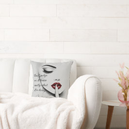 Almofada Personalized Sassy Quote Red Lips Beauty Glam Chic
