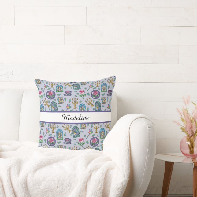Almofada Personalized Storybook Floral Name Purple Beauty (Sofá)