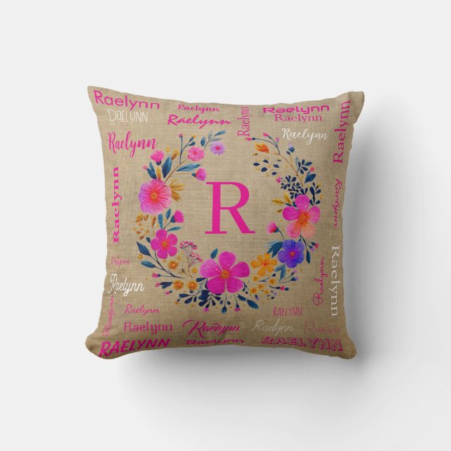 Almofada Personalized Throw Pillow Add Your Name  (Frente)